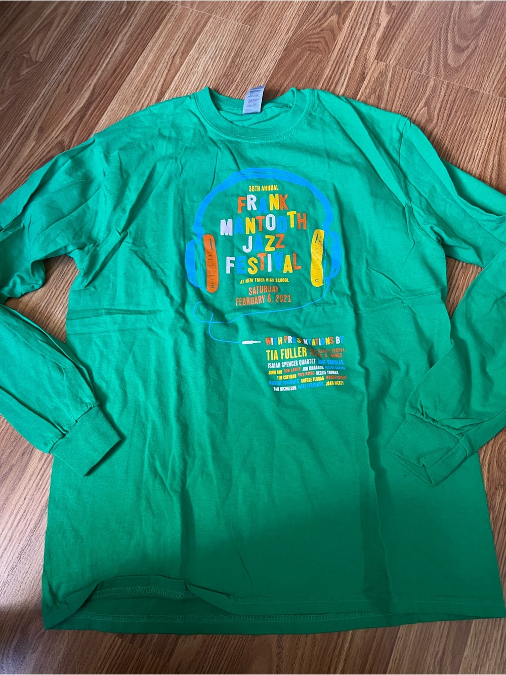 Gildan Green Long-Sleeve Kids Jazz Festival Graphic Tee